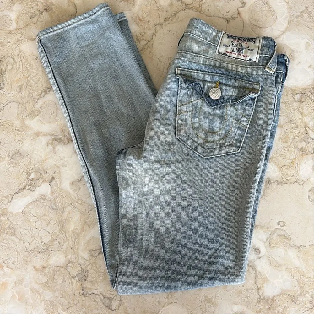 True Religion Halle Flap Pocket Skinny Fit 100% Cotton Jeans - Picture 2 of 12